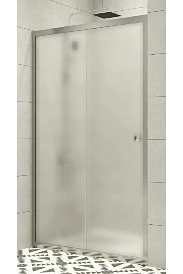 Ön Cephe Buzlu Temperli Cam Sürgülü Kapılı Duşakabin Teknesiz